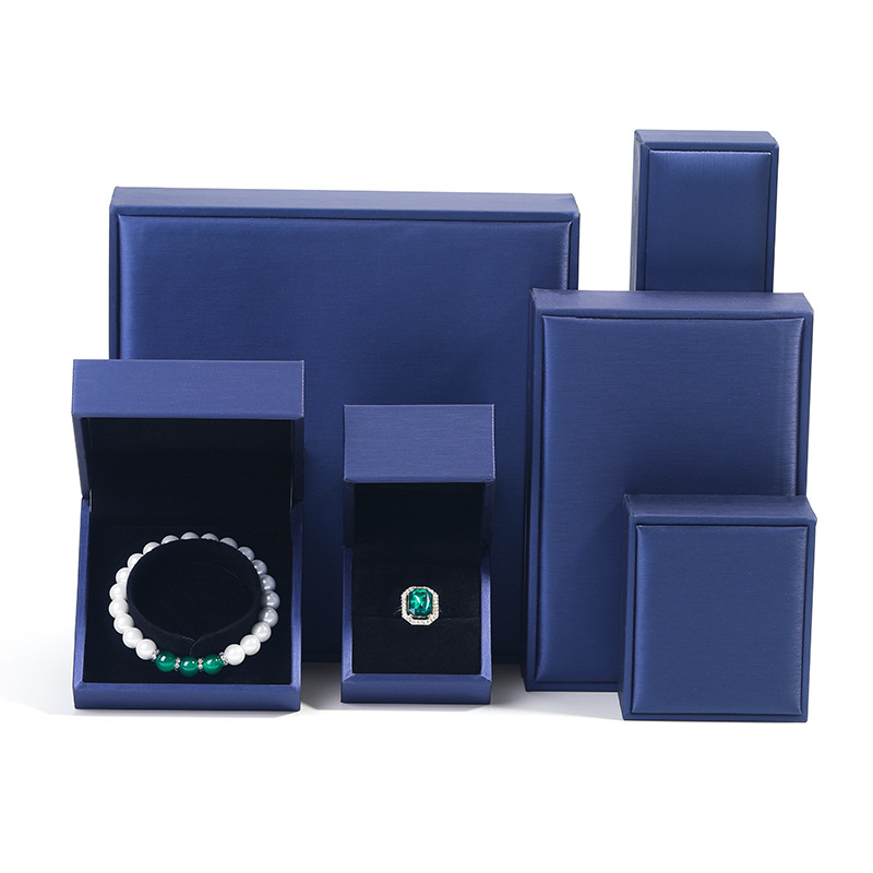 right angle straight edge brushed pu leather jewelry box ring ear stud box ornament jewelry box bracelet necklace box Item Picture