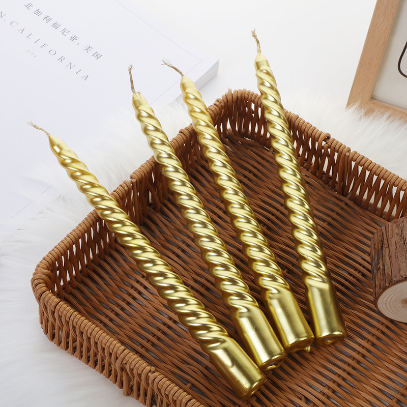 wholesale european style long brush holder color thread candlestick candle household romantic candlelight dinner decoration wedding birthday candle Specification drawing