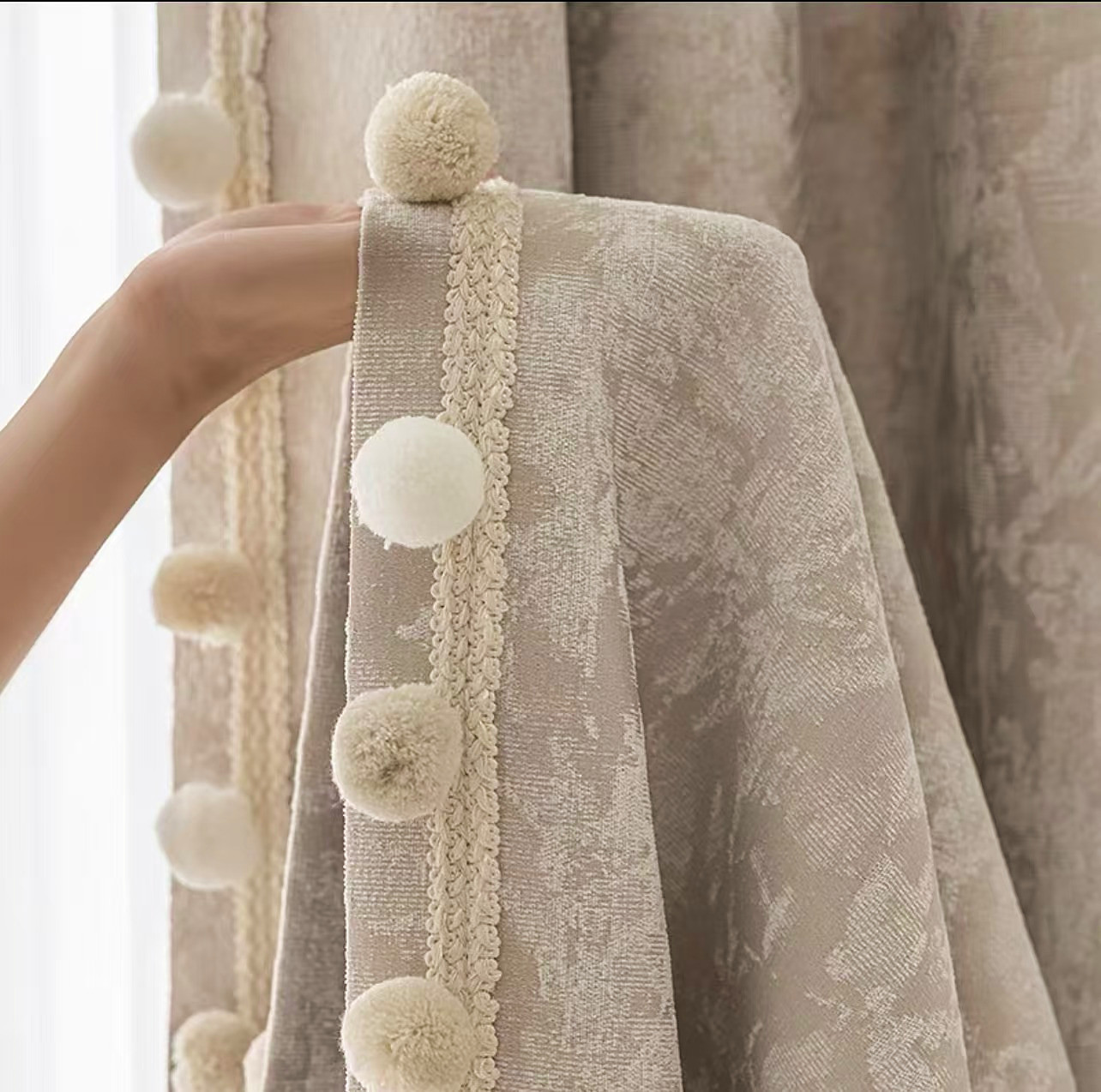 french retro shading curtain downton manor living room bedroom high-grade chenille yarn-dyed jacquard shaoxing keqiao Specification drawing
