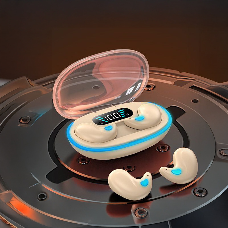 cross-border hot x55 sleep mini bluetooth headset hd digital display macaron color matching dynamic aperture long endurance details Picture