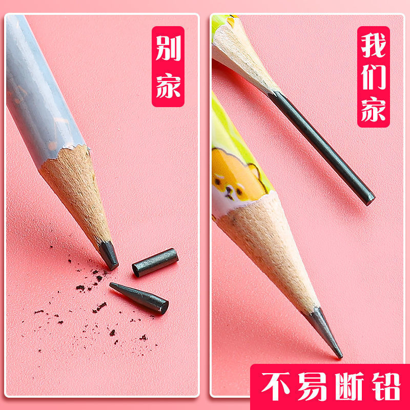 children's hb pencil lead-free cartoon cute super cute creative with eraser learning stationery set good wholesale prizes Specification drawing