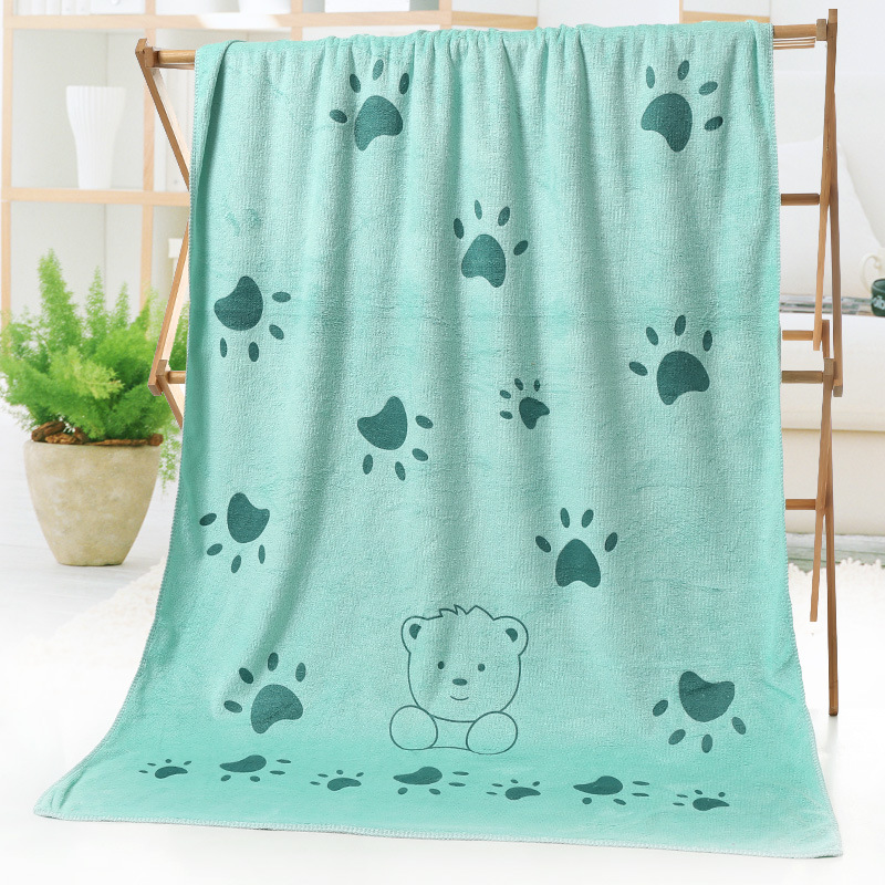 microfiber bath towel beach towel water-absorbing quick-drying children's big towel rabbit head printed cartoon swimming bath bath towel Item Picture