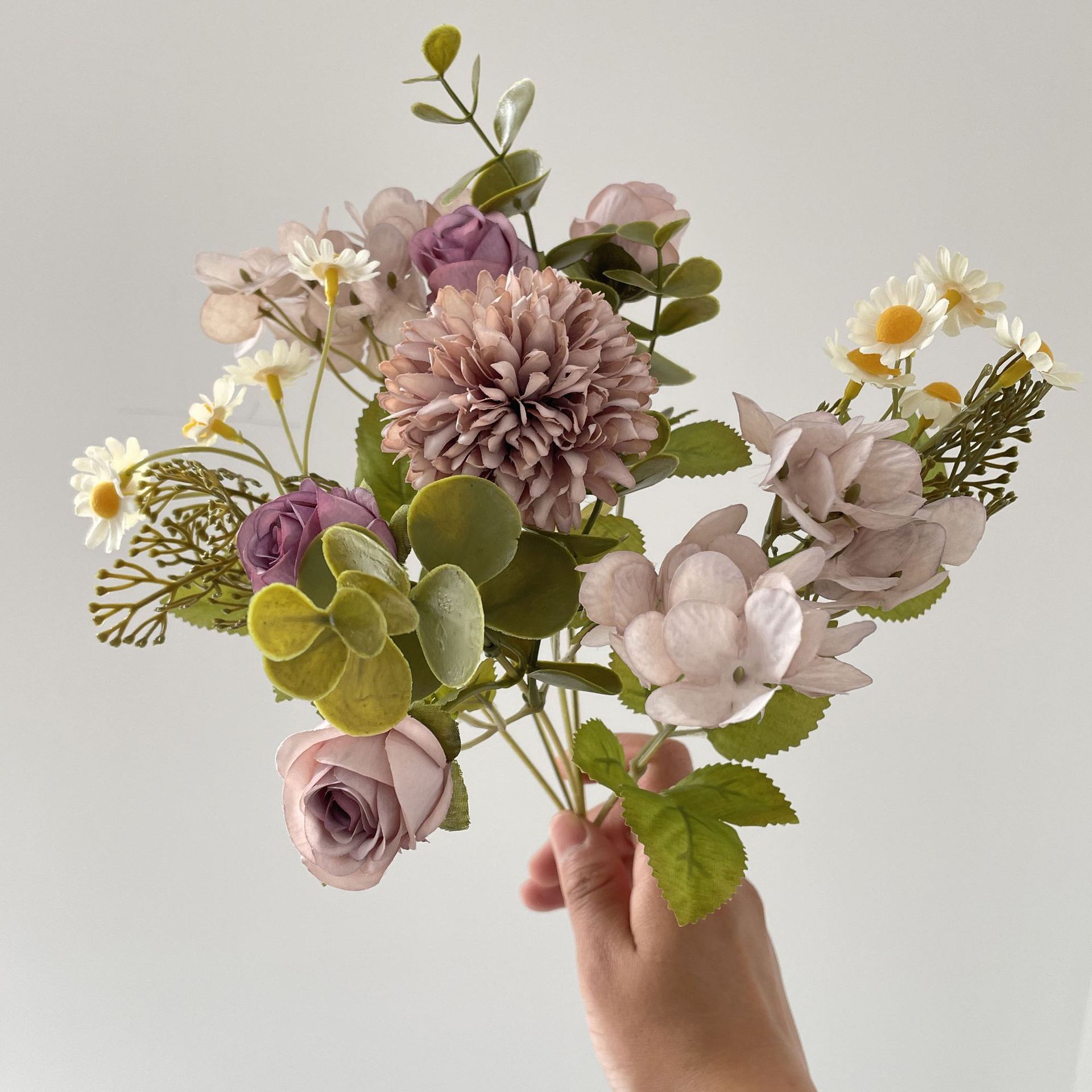 nordic ins artificial rose chamomile fake flower decoration bouquet living room decoration wedding bouquet holder factory wholesale full figure