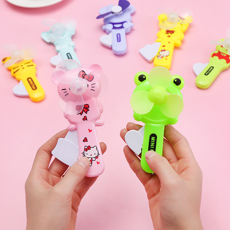 cute cartoon hand fan hand pressure manual mini fan portable portable handheld handheld promotional gifts gift Application Scenario