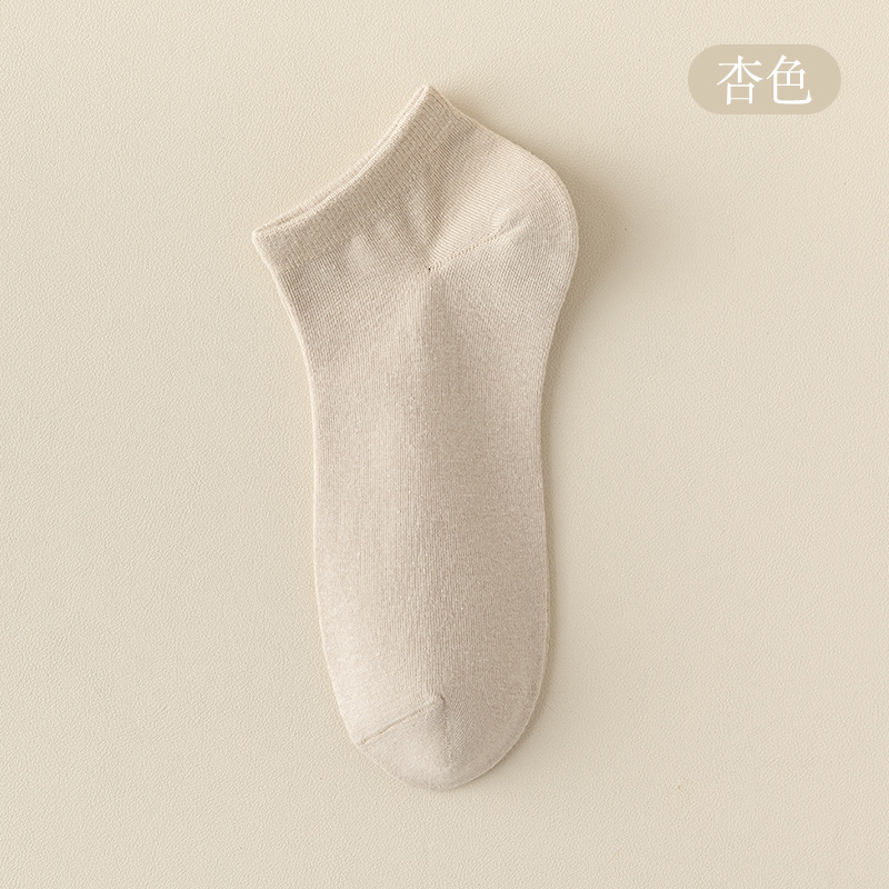 socks women's socks spring and summer thin pure color all-matching tight female cotton socks deodorant and sweat-absorbing breathable women's boat socks wholesale details Picture