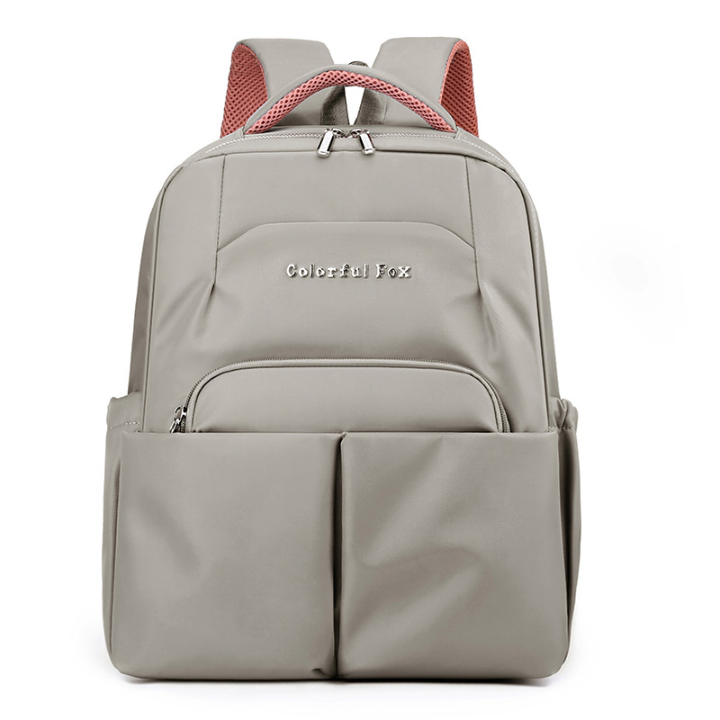 nylon backpack women's large capacity fashion travel solid color simple backpack all-match casual outdoor lightweight schoolbag women full figure
