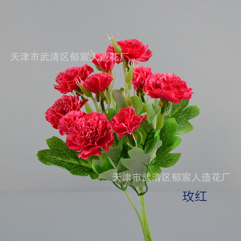 artificial carnation bouquet mother's day gift 10 carnation bundled flower home decoration carnation exclusive for cross-border Item Picture