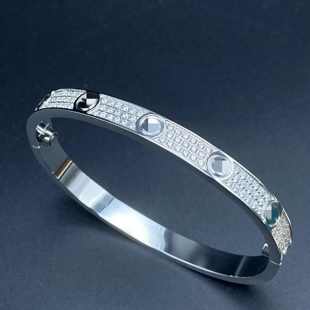 high version wide and narrow version card home v gold titanium steel bracelet starry sky thick plated 18k gold rose gold fashion couple bracelet details Picture