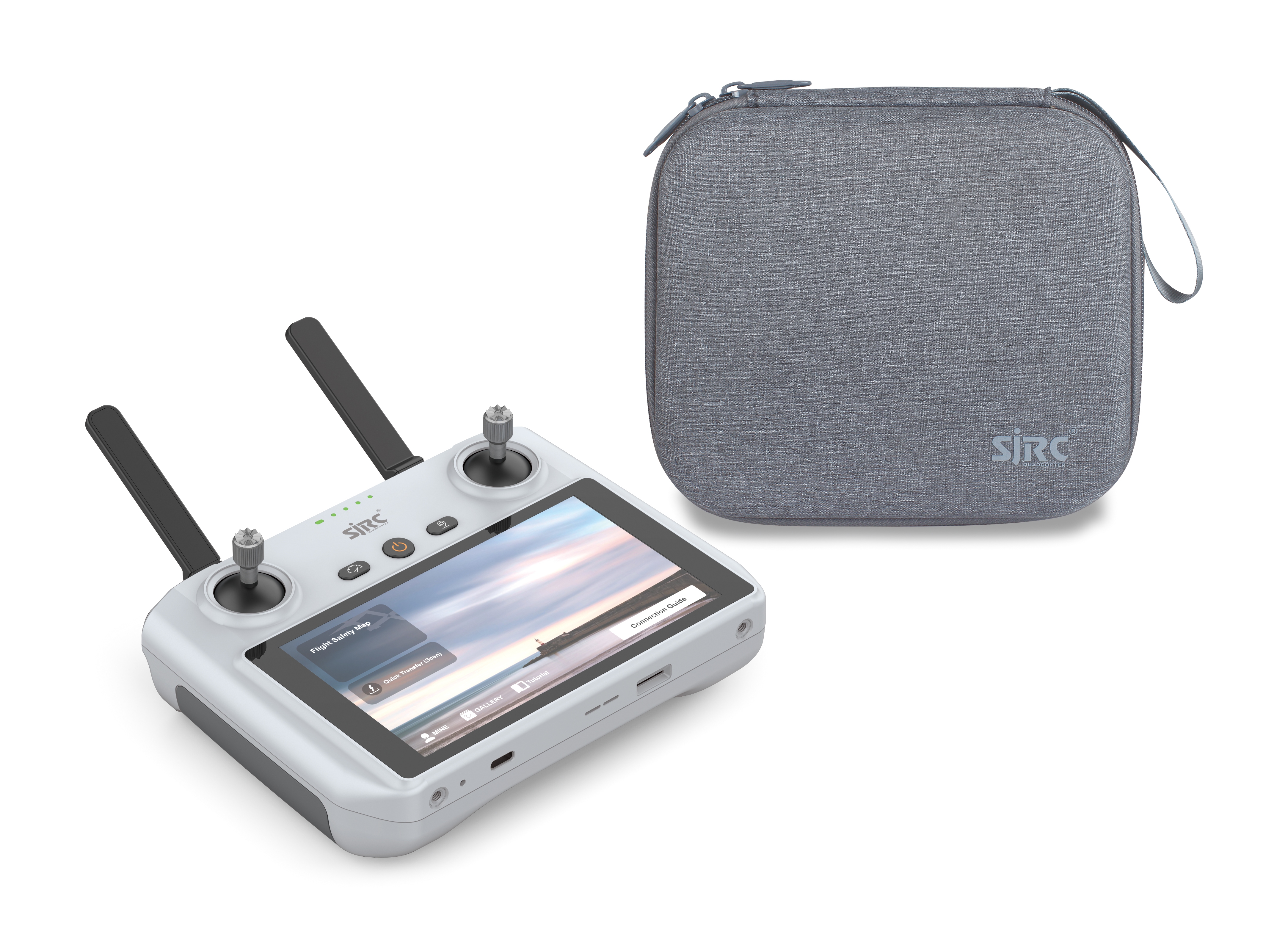 SJRC 世季科技/5.5英寸高清带屏遥控器XR-1/5.5-inch Remote controller白底实物图