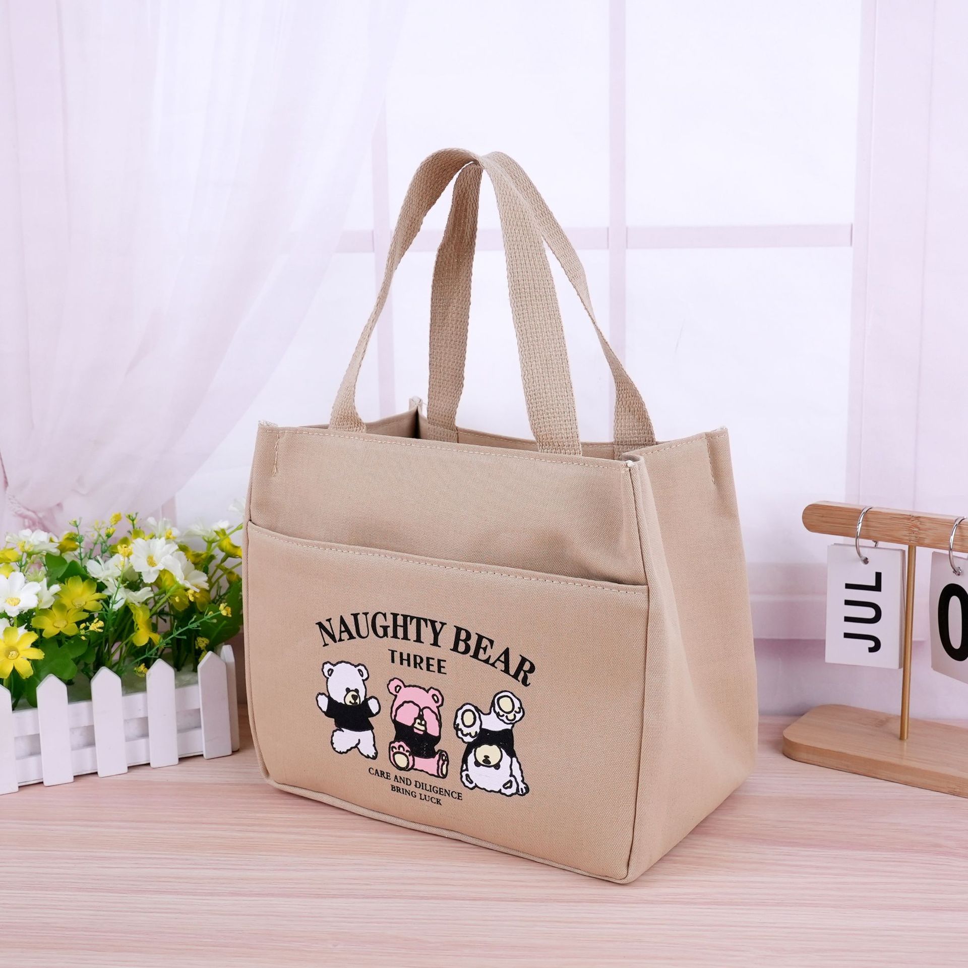 new canvas bag lunch bag handbag outdoor fashion mummy bag lunch box bag office worker handbag women's bag full figure