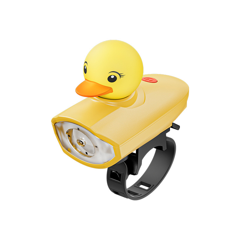 Outdoor mini yellow duck children's cycling light cartoon easy installation children's night cycling light strip horn bicycle light pic 6