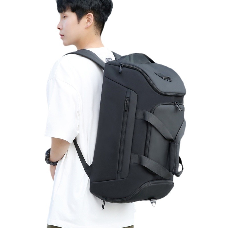 travel bag large-capacity backpack independent shoe warehouse printed logo dry wet separation sports bag outdoor fitness backpack Item Picture