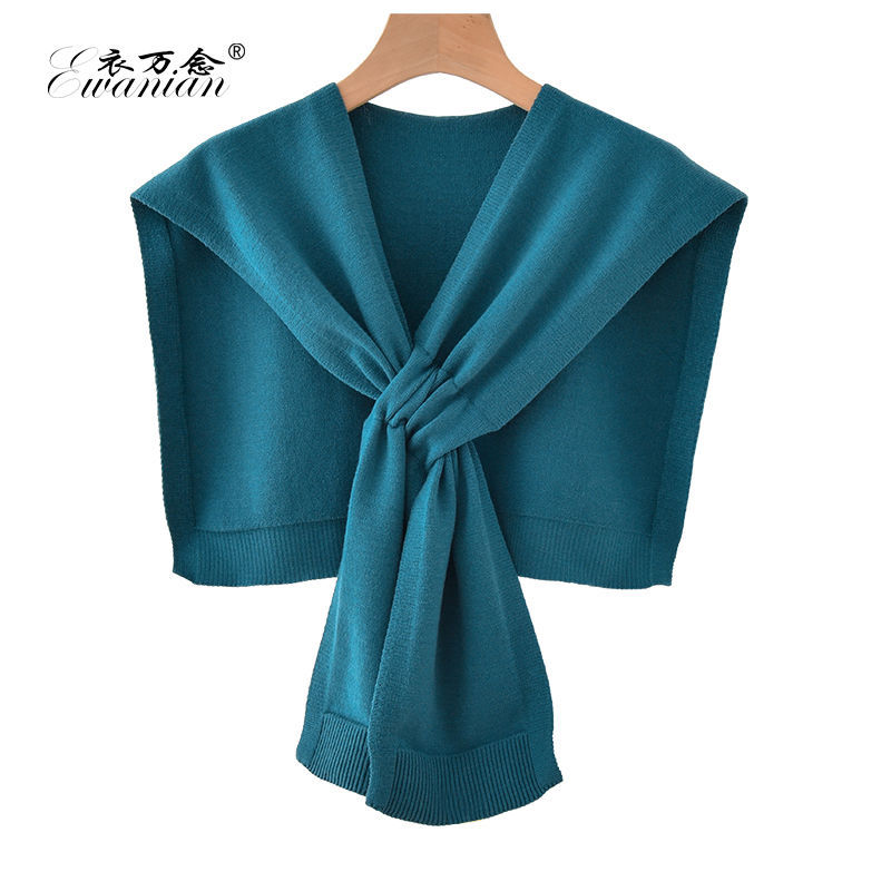 knitted shawl outer match cross knotted waistcoat office air-conditioned room cervical support shoulder scarf simple style Specification drawing