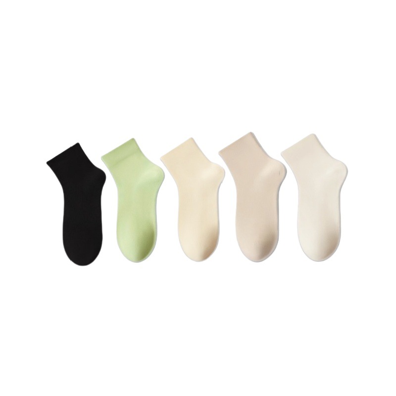zhuji socks women's socks thin cotton deodorant and sweat-absorbing breathable white sports low top tube socks wholesale details Picture