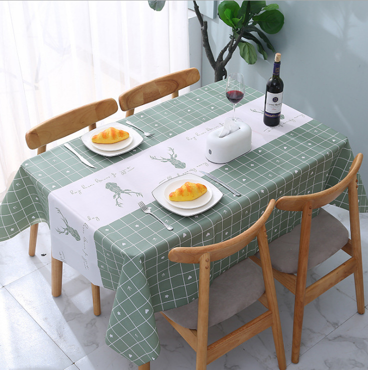 home nordic tablecloth modern minimalist style tablecloth fruit anti-scald and waterproof oil-proof disposable pvc plaid tablecloth full figure