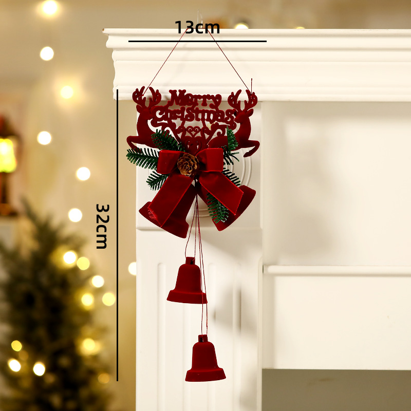 2026 new christmas bell nordic flocking bell ornaments decorations window christmas tree pendant christmas ball Specification drawing