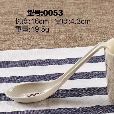 colorful melamine dinnerware spoon with hook tail spoon drop-resistant soup drinking spoon commercial thickened spoon catering hotel plastic tableware full figure