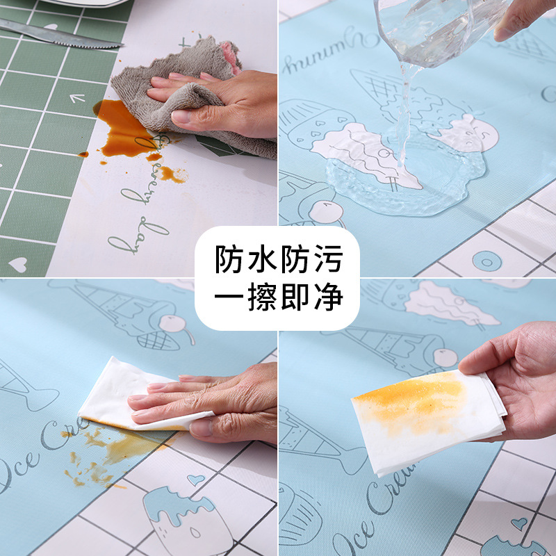 nordic style warm high temperature resistant tablecloth ins tablecloth waterproof oil-proof disposable high-grade pvc plaid dining table cloth liner Specification drawing