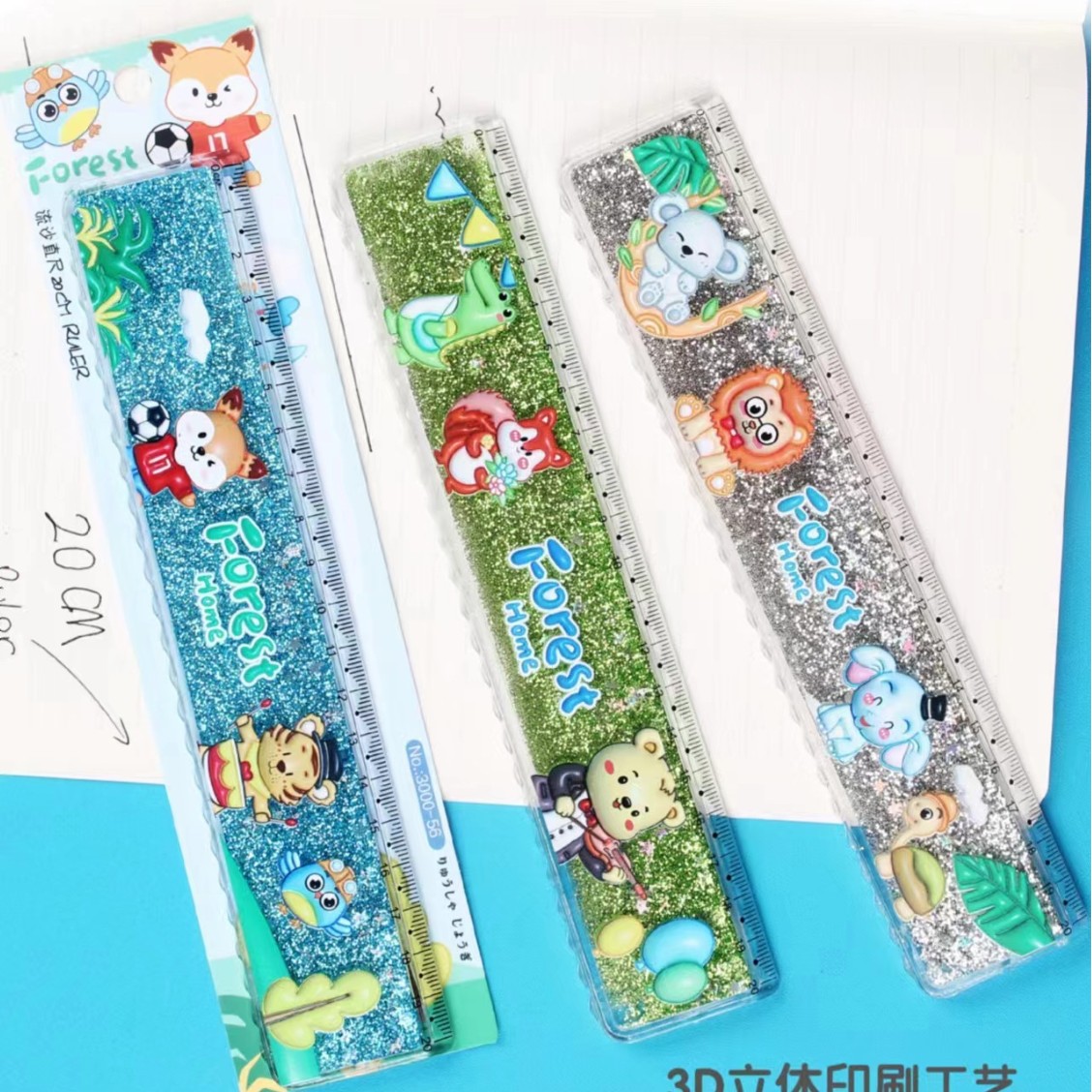 fantasy oil quicksand ruler only for pupils ruler 20cm cute cartoon teenage girl heart super cute thickened ruler Application Scenario