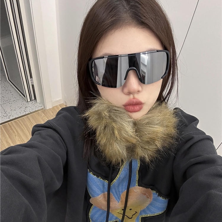 biking mountain climbing sunglasses women's high sense internet celebrity outdoor skiing goggles against wind and sand sun-resistant sunglasses men details Picture