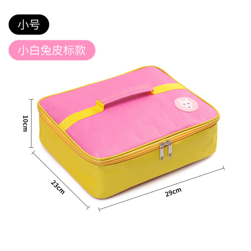 factory direct sales student children lunch box hand bag flat lunch box handbag bento with rice aluminum film insulation bag full figure
