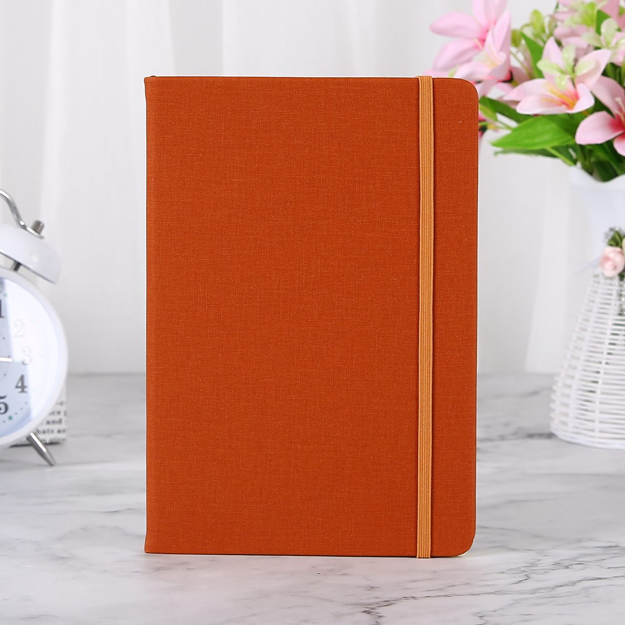 a5 hard leather strap notebook thickening minimalist business office high-end appearance pu diary book spot notepad details Picture