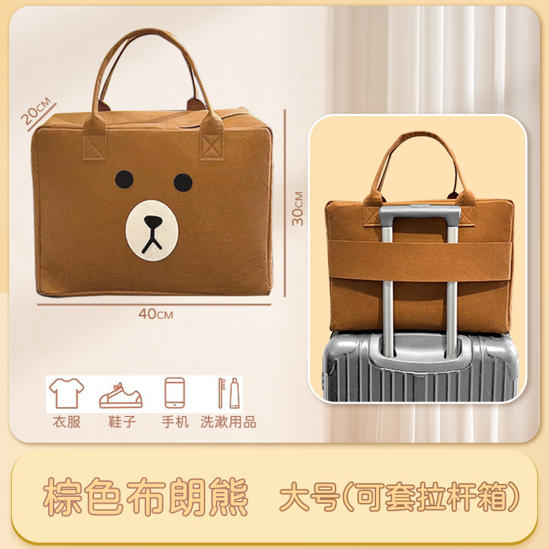 cartoon bag travel bag storage hand bag large capacity children's luggage bag trolley case luggage bag felt bag lightweight details Picture