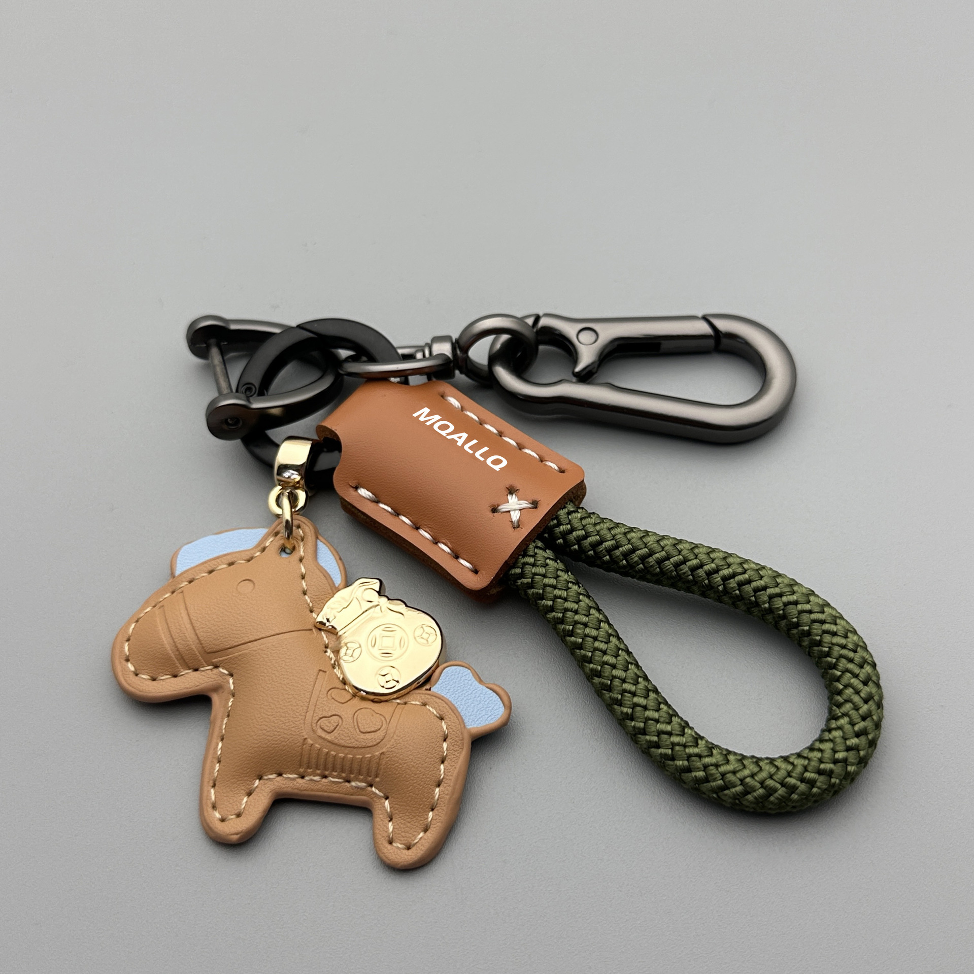 immediately rich handmade cow leather car key ring pendant refined and simple personality men and women couple key chain rope Specification drawing