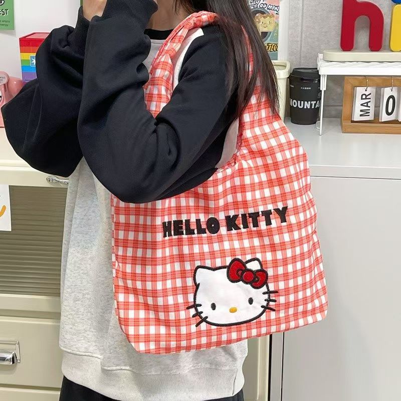cute  shoulder bag girl heart large capacity handbag good-looking all-match cartoon canvas bag shopping bag details Picture