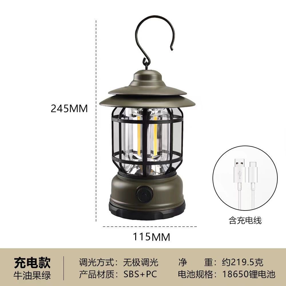 best-seller on douyin retro camping lantern outdoor camping light household emergency tent light multi-function portable retro barn lantern full figure