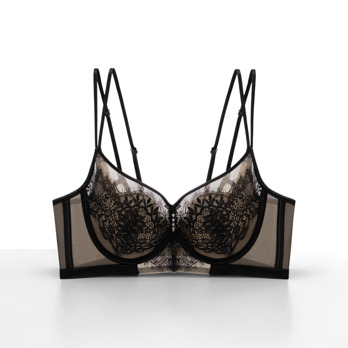 new lace underwear push up and anti-sagging healthy no pressure comfortable thin sexy busty show small bra Specification drawing