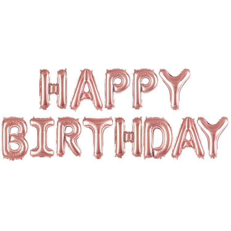 16-inch letter aluminum balloon happy birthday balloon set happy birthday aluminum foil balloon number Specification drawing