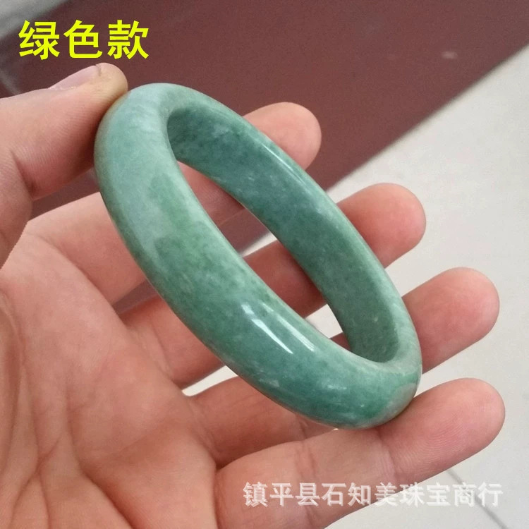 live welfare natural guizhou jade bracelet for women jade emerald light green floating flower jade bracelet wholesale details Picture