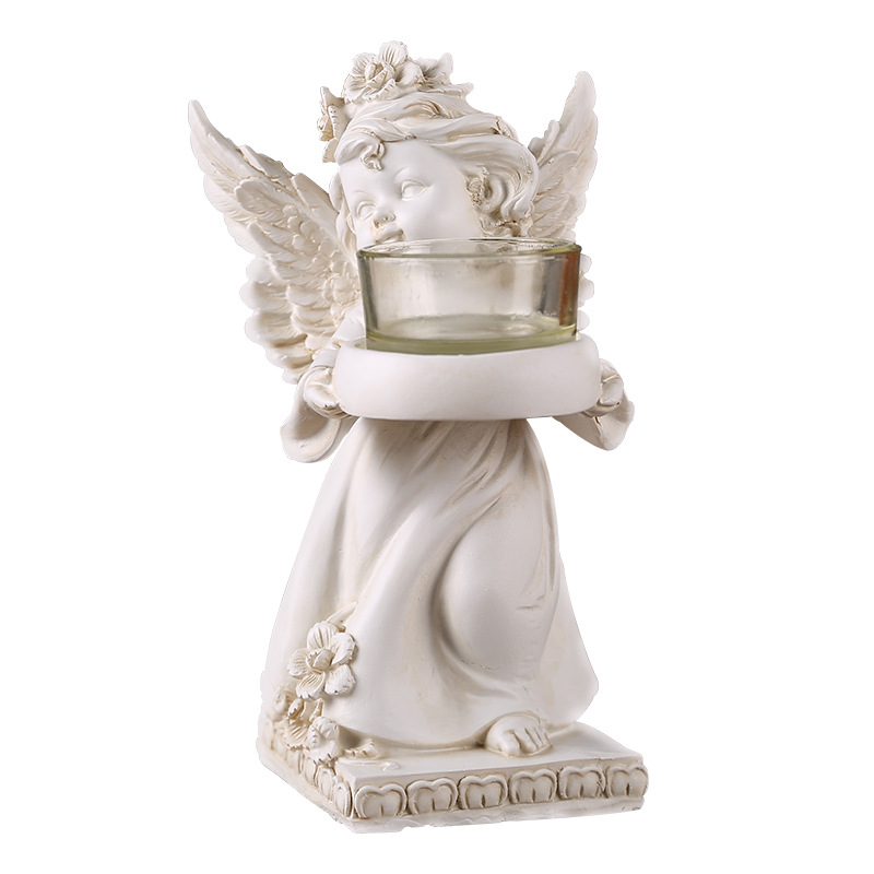 european-style retro angel candlestick decoration resin home desktop decoration romantic candlelight dinner atmosphere decoration props Item Picture