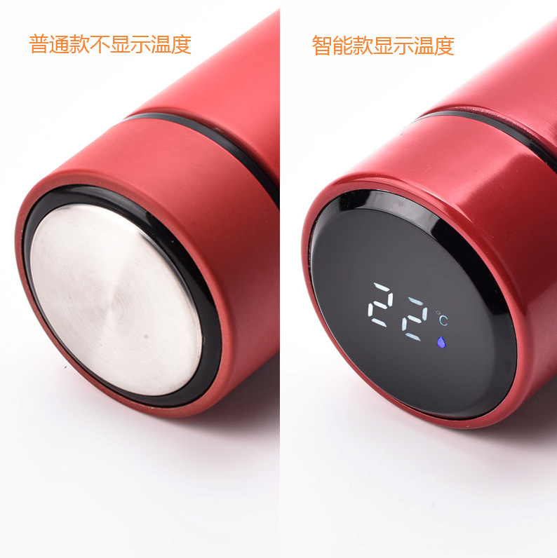 304 business stainless steel temperature display temperature control smart insulation cup wholesale temperature measuring straight cup gift cup Item Picture