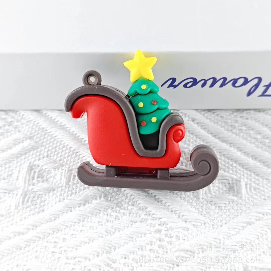 santa claus christmas tree keychain christmas snowman stereo soft glue doll pendant wholesale car key details Picture