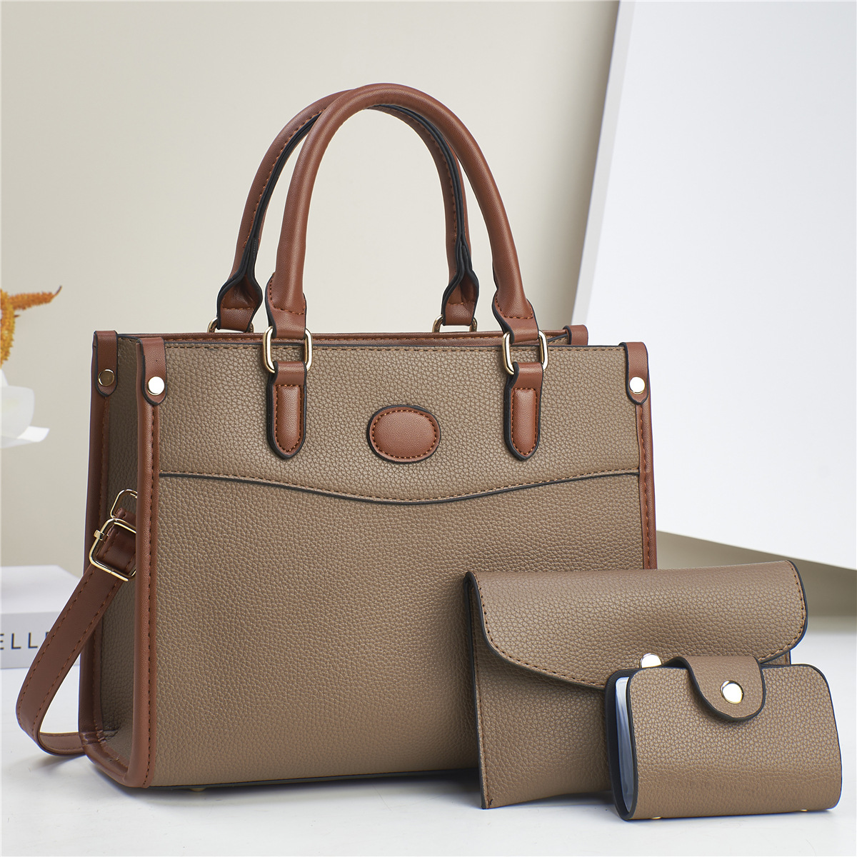 three-piece bag bag taizhou women's bag fashion shoulder bag versatile handbag travel high sense bag bags details Picture