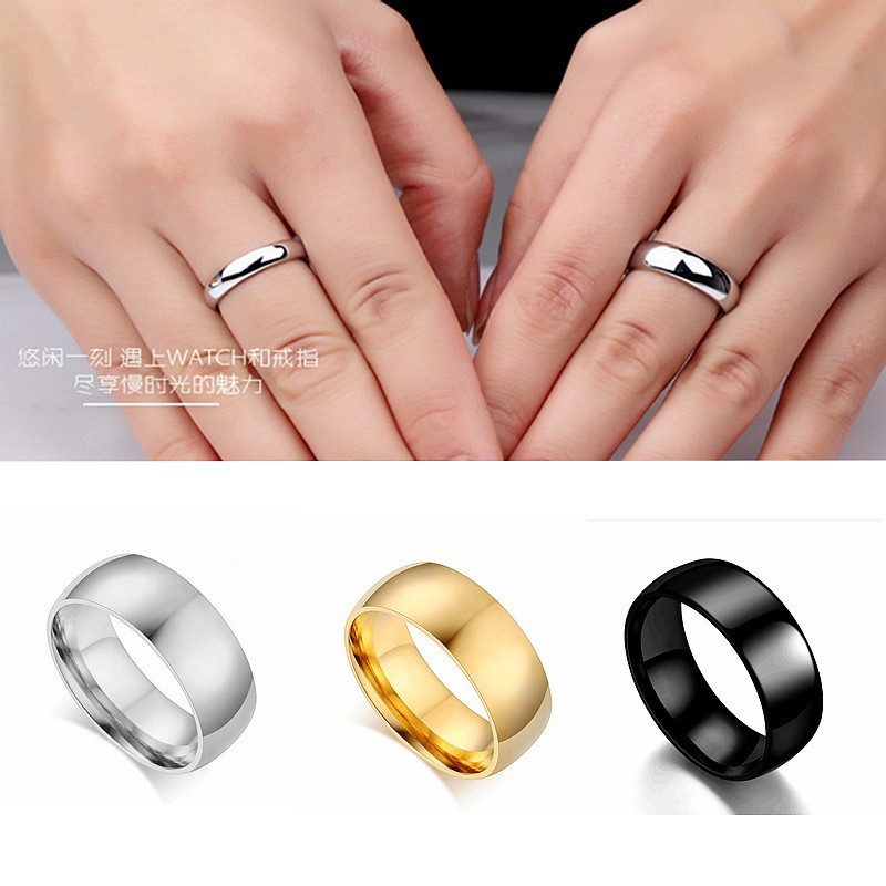 european and american niche titanium steel ring women's simple simple bracelet glossy couple ring also cross-border hot hand jewelry wholesale full figure