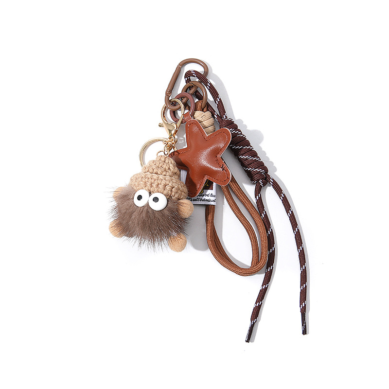 small briquette camera bag pendant bag charm exquisite keychain diy doll annual small fur ball details Picture