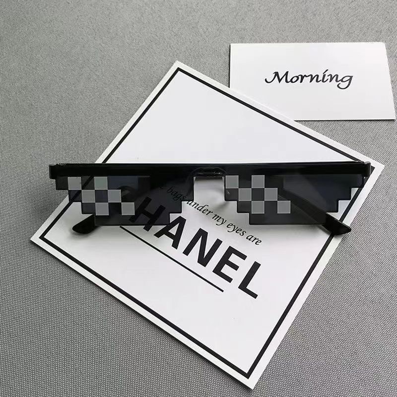 new mosaic glasses personalized pixel sunglasses factory direct sales two-dimensional cool funny sunglasses wholesale full figure