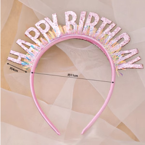 english letters sequins headband party decoration birthday hat korean style colorful girl headband wholesale full figure