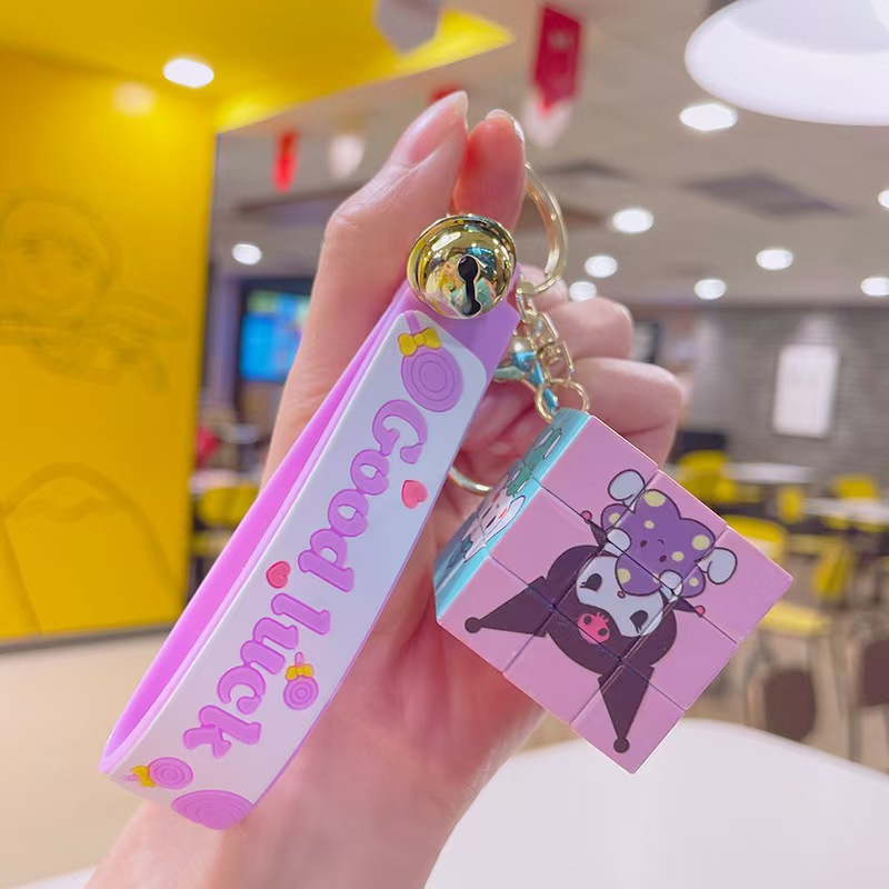 cartoon sanrio cube keychain wholesale clow m handbag pendant doll cute key chain gift exquisite Item Picture