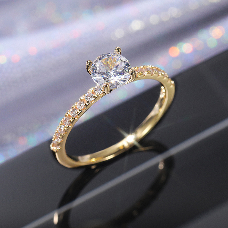 wish cross-border ebay popular european and american fashion zircon engagement ring women's light luxury gem white gold plated diamond ring Application Scenario