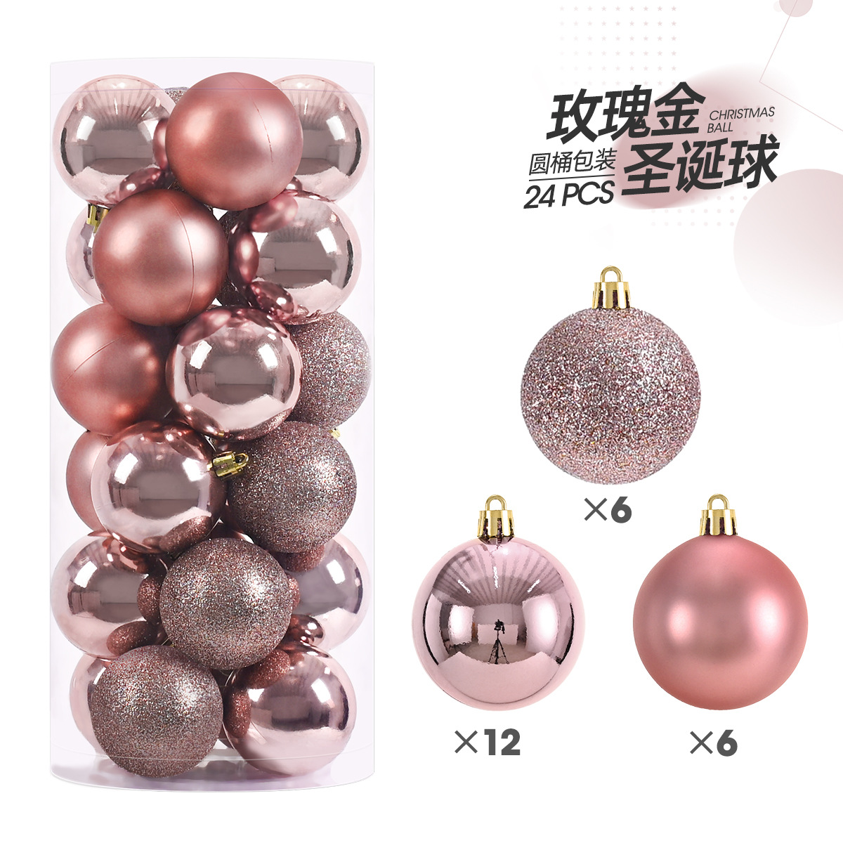 christmas ball christmas decorations 4/6/8cm24 christmas ball sets christmas tree pendants christmas decorations Item Picture