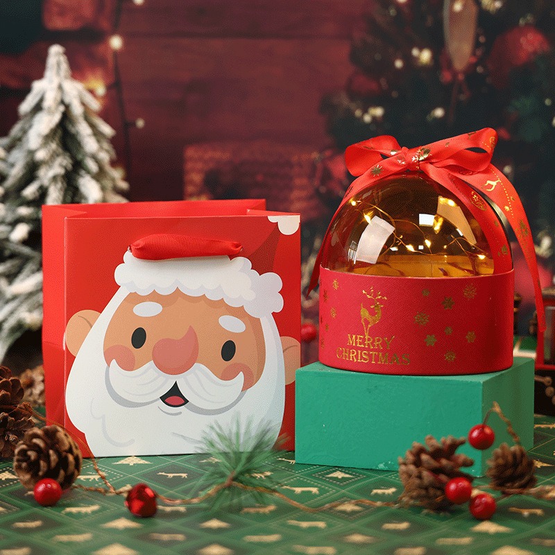 new christmas flower pot transparent christmas apple box holiday gift box candy biscuit christmas eve fruit packing box details Picture