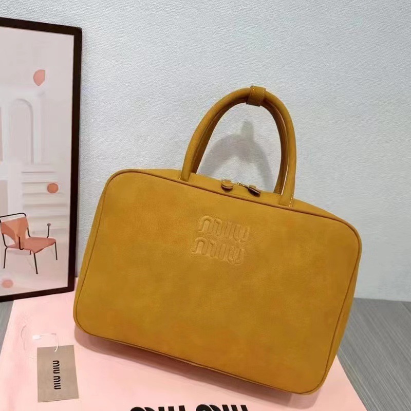 miu miujia popular large briefcase retro commuter large capacity simple tote bag fashion shoulder handbag Item Picture