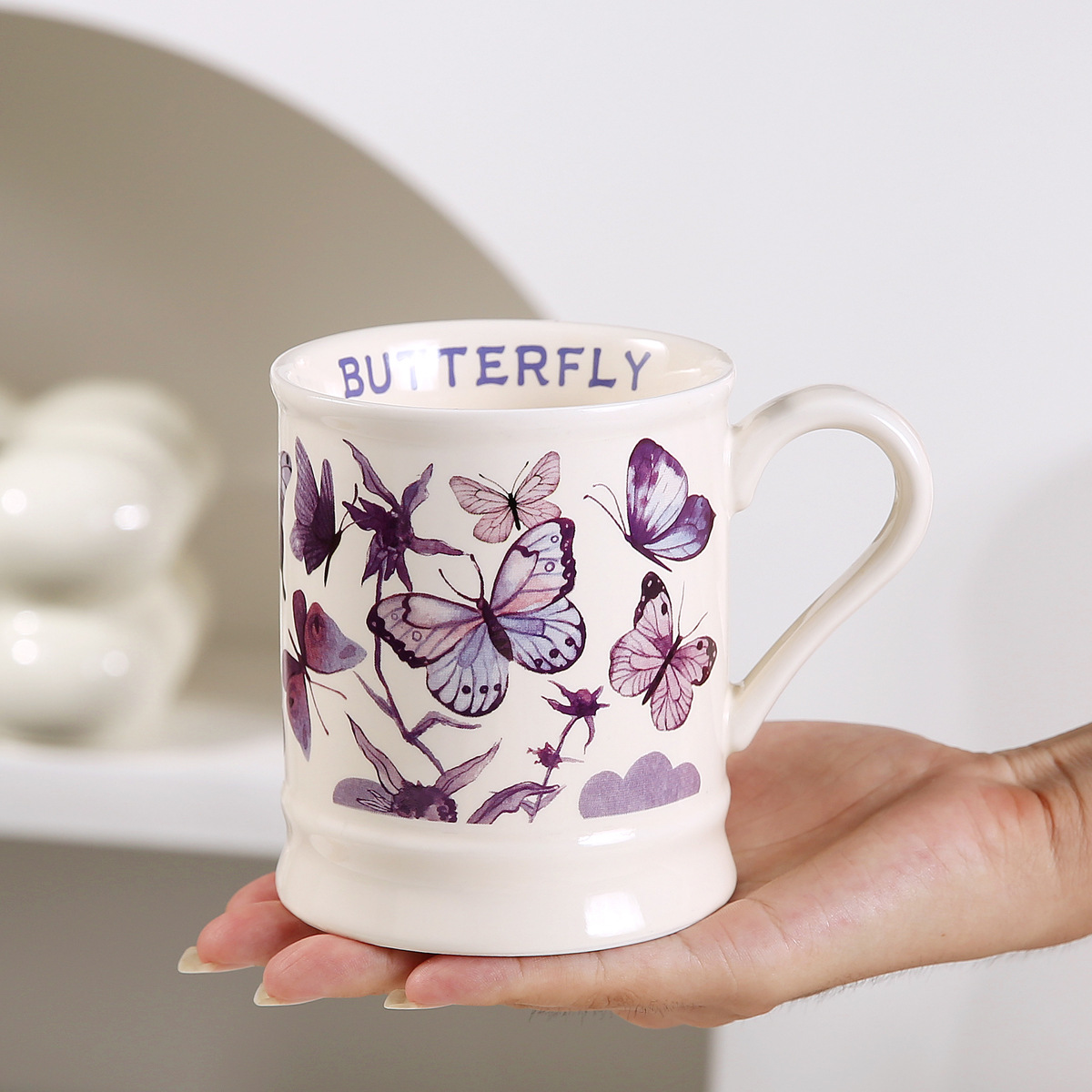 french style flower mug good-looking vintage ceramic coffee cup home breakfast cup girlfriends' gift water cup gift Specification drawing