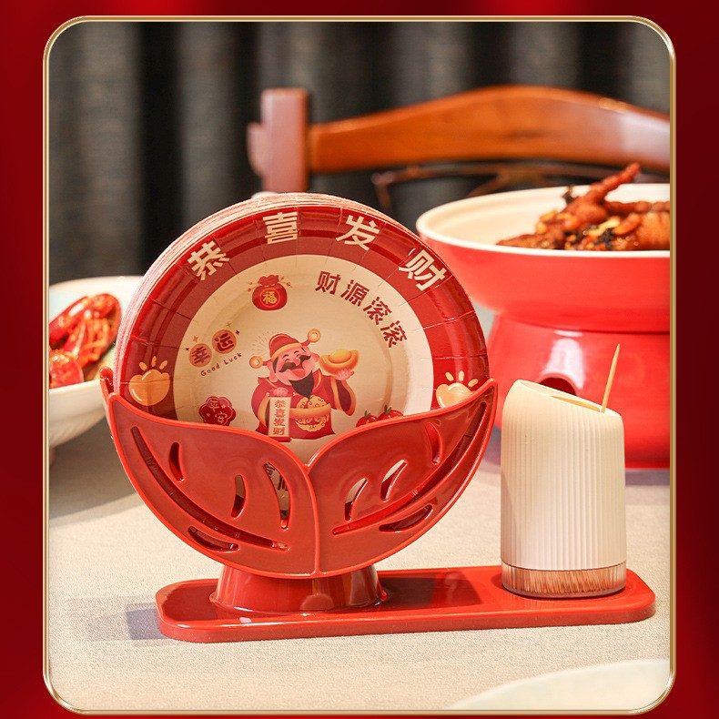 batch collection of 10 disposable paper plate paper plate household bone dish tableware storage tray outdoor dinner plate storage dishes Specification drawing