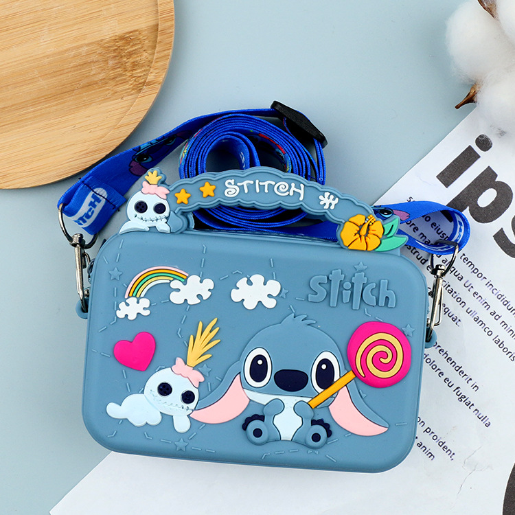 cartoon tote kid's messenger bag cute mini bag women's high sense silicone coin purse storage earphone bag full figure