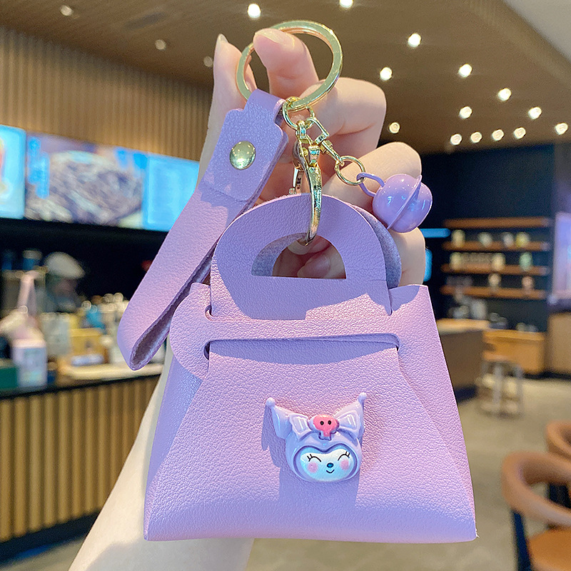 fashion leather bag keychain coin purse pendant cute cartoon sanrio small bag car hanging small gift wholesale Application Scenario